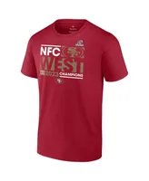 Men's Fanatics Scarlet San Francisco 49ers 2023 Nfc West Division Champions Conquer T-shirt