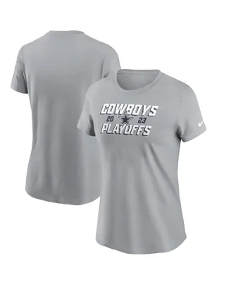 Women's Nike Gray Dallas Cowboys 2023 Nfl Playoffs Iconic T-shirt