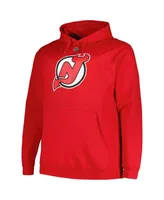 Men's Profile Jack Hughes Red New Jersey Devils Big and Tall Name Number Pullover Hoodie