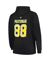 Men's Profile David Pastrnak Black Boston Bruins Big and Tall Name Number Pullover Hoodie