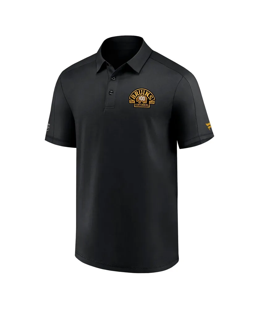 Men's Fanatics Black Boston Bruins Authentic Pro Centennial Polo Shirt