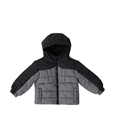 Bearpaw Toddler Boys Colorblock Fleece Lined Puffer Coat with Hood