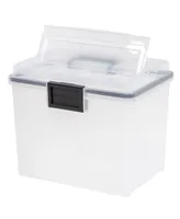 Iris Usa 19 Qt. Weatherpro Plastic Office Storage Portable Letter Size File Box with Organizer