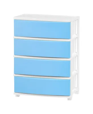 Iris Usa 4 Wide Plastic Drawer Storage with Casters