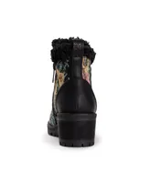 Muk Luks Women's Norway Halden Wedge Booties, Black Multi