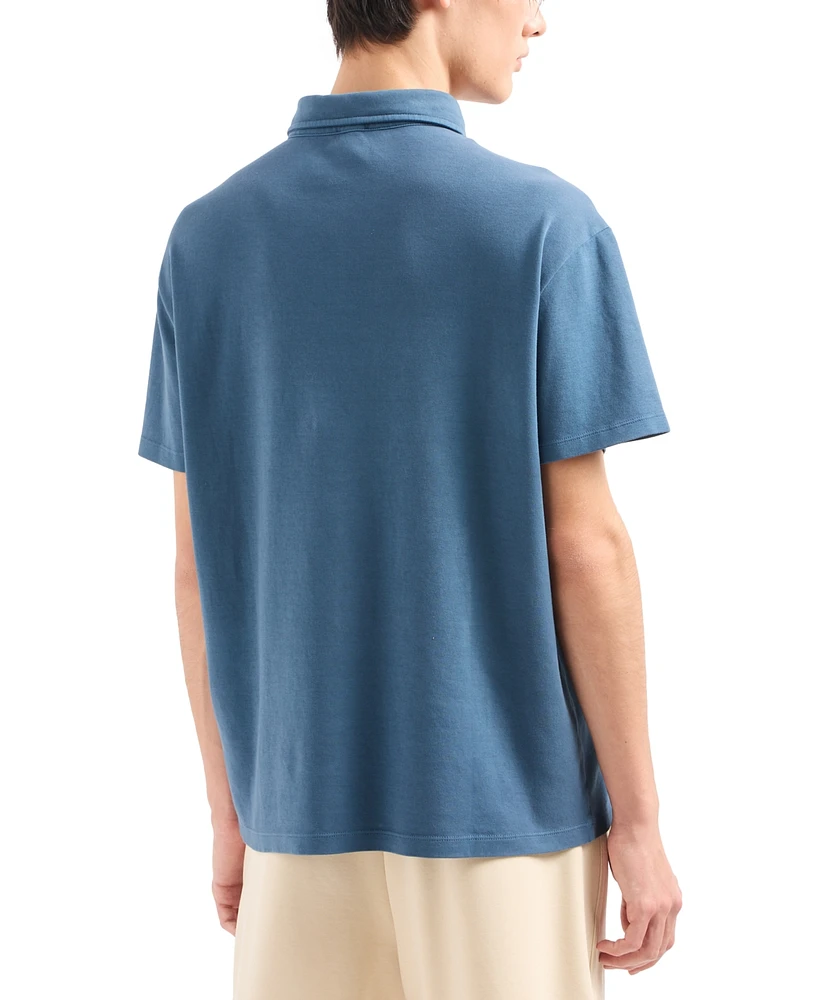 A|X Armani Exchange Mens Regular-Fit Embossed Logo Polo Shirt