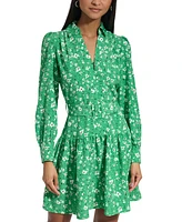 Karl Lagerfeld Paris Women's Long-Sleeve Collared Dress