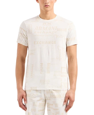 A|X Armani Exchange Men's Regular-Fit All-Over Logo T-Shirt