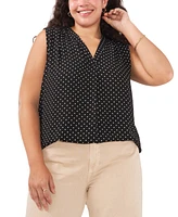 Vince Camuto Plus Size Dot-Print Top