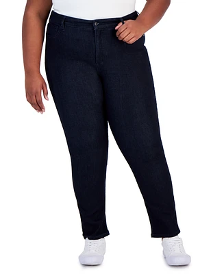 Style & Co Plus High-Rise Straight-Leg Jeans, Created for Macy's