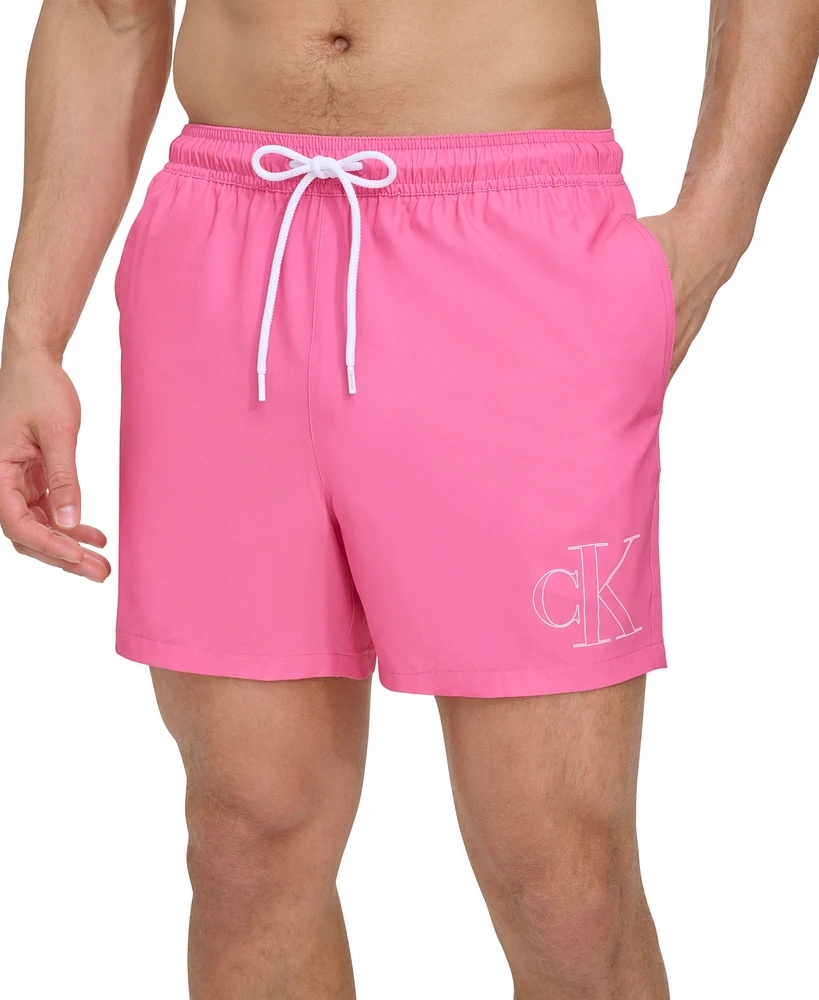 Calvin Klein Men's Outline Logo Modern Euro 5" Volley Swim Trunks