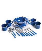 Stansport Deluxe 24-Piece Enamel Tableware Set