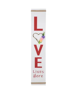 Northlight 40" Floral Heart "Love Lives Here" Wooden Valentine's Day Plaque