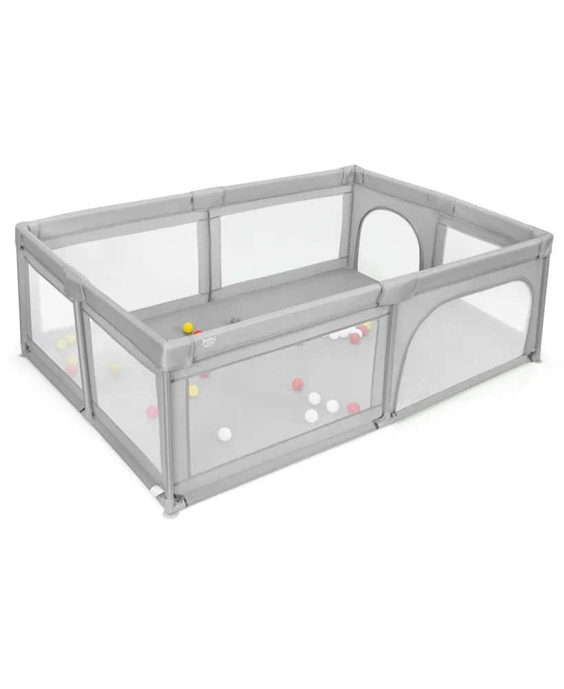 Large Baby Playpen Safety Kids Activity Center with 50 Ocean Balls-Grey