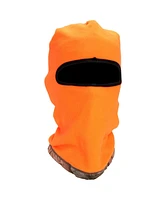 Muk Luks Men's Unisex Reversible Fleece 1-Hole Mask, Grey/Orange, One Size