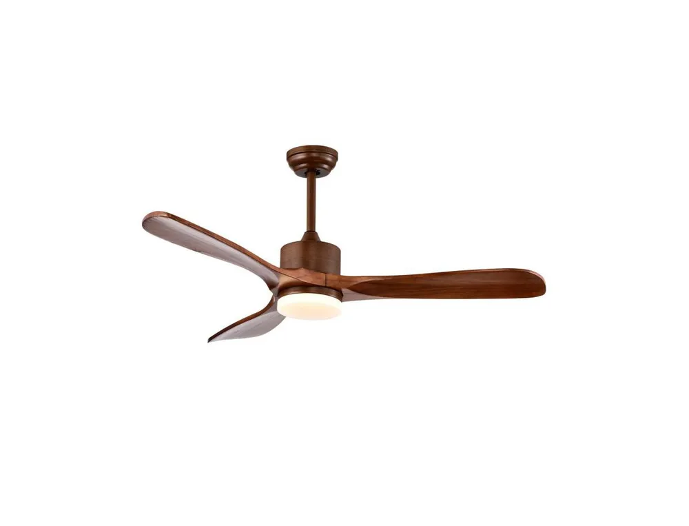 52 Inch Reversible Ceiling Fan with Led Light and Adjustable Temperature