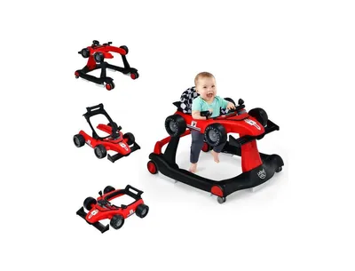 Slickblue Kids 4-in-1 Foldable Activity Push Walker with Adjustable Height