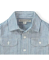 Hope & Henry Boys Linen 2-Pocket Button Down Shirt