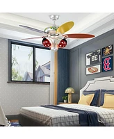 52 Inch Kids Ceiling Fan with Pull Chain Control