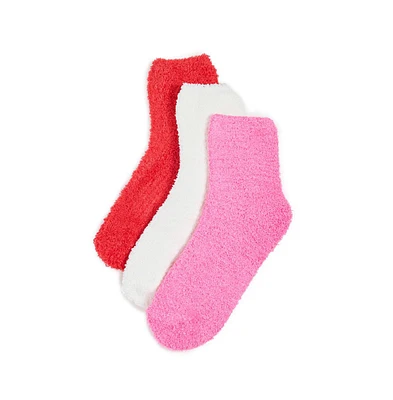 Stems Women's Three Pack Plush Cozy Ankle Socks