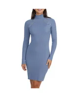 Ellen Tracy Women's Rib Sweater Dress with a Snap Detail