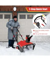 Costway 20'' Electric Snow Thrower 120V 15Amp Snow Blower with 180° Rotatable Chute 2 Lights