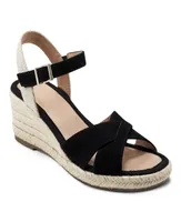 Easy Spirit Women's Shandra Ankle Strap Round Toe Wedge Sandals