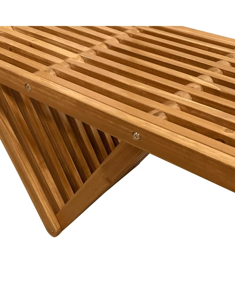 Outdoor Wooden Bench with Weatherproof Cushion, Solid Fir Wood, Coating with Wood Varnish, for Patio