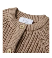 Stellou & Friends 100% Cotton Chunky Ribbed Knitted Cardigan Sweater for Toddler, Child Unisex