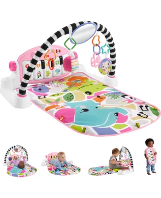 Fisher Price Glow and Grow Kick Play Piano Gym Baby Playmat with Musical Learning Toy, Pink