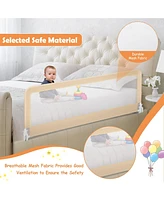 59 Inch Folding Breathable Baby Bed Rail Guard with Safety Strap