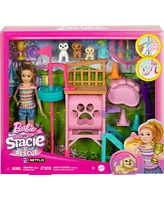 Barbie and Stacie to the Rescue Puppy Playground Play Set with Doll, 3 Pet Dog Figures, and Accessories