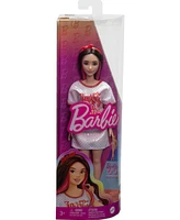 Barbie Fashionistas Doll 214, Black Wavy Hair with Twist 'N' Turn Dress and Accessories, 65th Anniversary