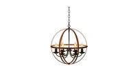 6-Light Orb Chandelier Rustic Vintage Like Ceiling Lamp