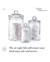 Glass Apothecary Jars with Lids for Storage and Bathroom Accessories