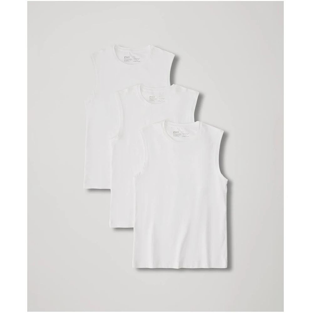 Organic Cotton Cool Stretch Tank Undershirt 3-Pack