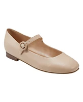 Marc Fisher Women's Thalie Round Toe Dress Ballet Flats - Light Natural