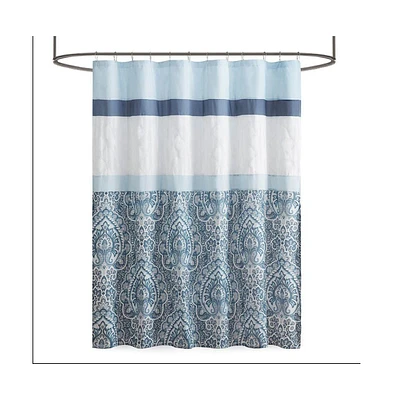 Home Outfitters Microfiber Embroidery Pieced Shower Curtain 72"W x 72"L, for Bathrooms