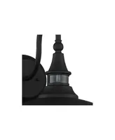 Gough Rustic Industrial Farmhouse Outdoor Barn Light Fixture Texturized Black Dusk To Dawn Motion Sensor Dark Sky 12 1/2" for Exterior House Porch Pat