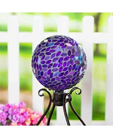 Evergreen Flower Petal Mosaic Gazing Ball