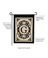 Evergreen Flag Cambridge Chic Letter G Monogram Applique Garden Flag - 12.5" Wide x 18" High