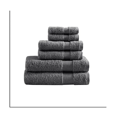 Home Outfitters 100% Egyptian Cotton 6pc Bath Towel Set , Absorbent, Bathroom Spa Towel, Glam/Luxury