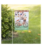 Fall Bicycle Garden Suede Flag