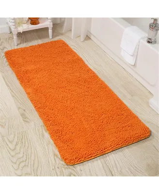Lavish Home 67-19-o 2 by 5 ft. Memory Foam Shag Bath Mat, Orange