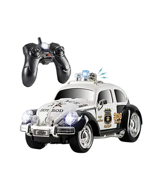 Rc Police Car for Kids with Lights, Sirens, and Easy Control - Heavy Duty Old Fashioned Style and Rubber Tires