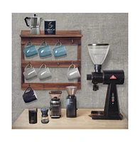 Rustic Mug Rack Wall Mounted With Shelf - Coffee Cup Hangers Built For Or Sugar, Wooden Organizer