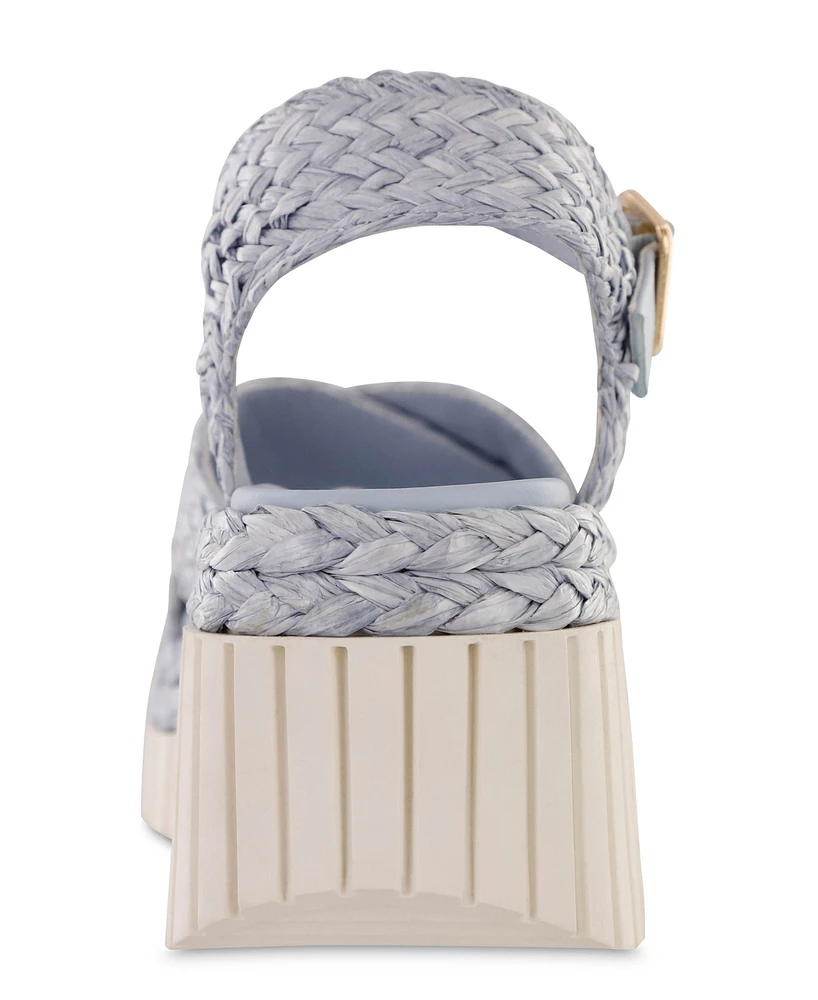 Mia Women's Zamara Raffia Wedge Sandals
