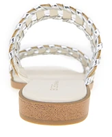 BCBGeneration Women's Lemah Woven Double Band Slide Flat Sandals