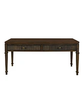 Martha Stewart Kenna 44" Fluted 2-Drawer Wood Coffee Table