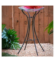 Evergreen Metal Bird Bath Stand, Hourglass Shape